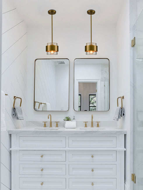 Modern Brass Kitchen Pendant Light Rod Hanging Light Fixture